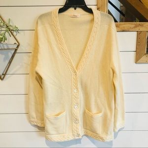 Brooks Brothers 100% lambs wool ivory cardigan M